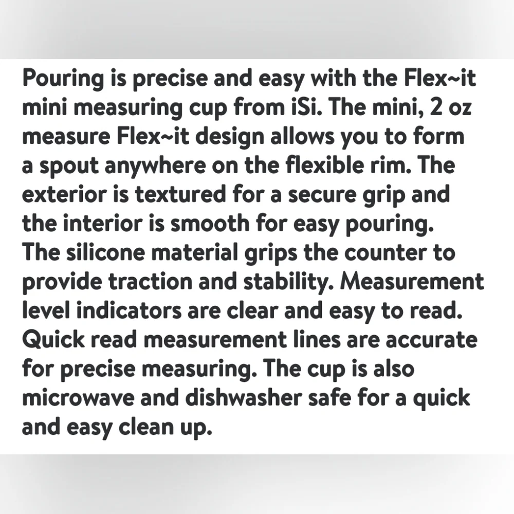 iSi Basics Flex It Mini Measuring Cup 4 Tsp B26900 Clear